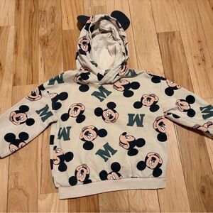 H&M Cream and Black Mickey Mouse Kids Hoodie